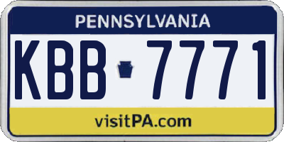 PA license plate KBB7771
