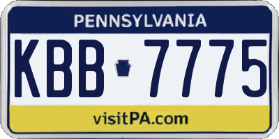 PA license plate KBB7775