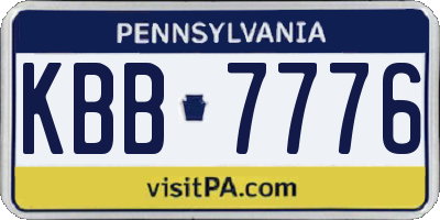 PA license plate KBB7776