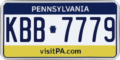 PA license plate KBB7779