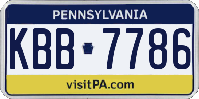 PA license plate KBB7786