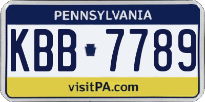 PA license plate KBB7789