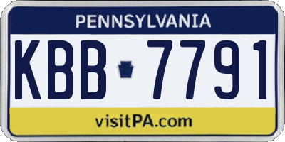 PA license plate KBB7791