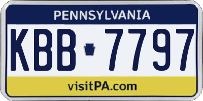 PA license plate KBB7797