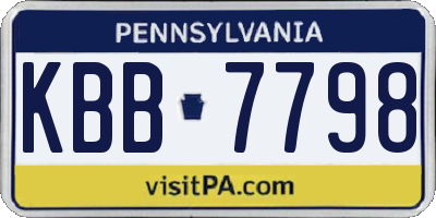 PA license plate KBB7798