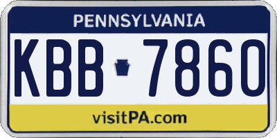 PA license plate KBB7860