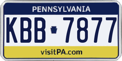 PA license plate KBB7877