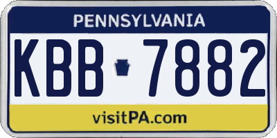 PA license plate KBB7882