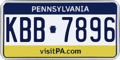 PA license plate KBB7896