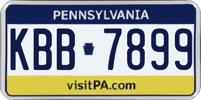 PA license plate KBB7899