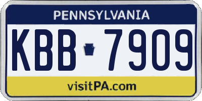 PA license plate KBB7909