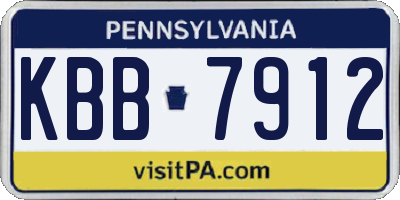 PA license plate KBB7912