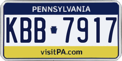 PA license plate KBB7917