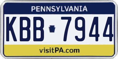 PA license plate KBB7944