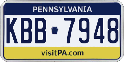PA license plate KBB7948