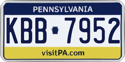 PA license plate KBB7952
