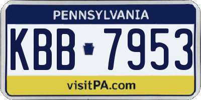 PA license plate KBB7953