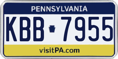 PA license plate KBB7955