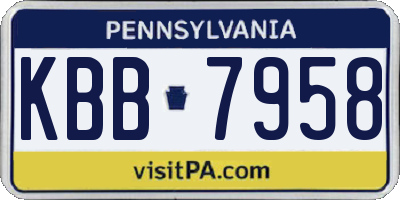 PA license plate KBB7958