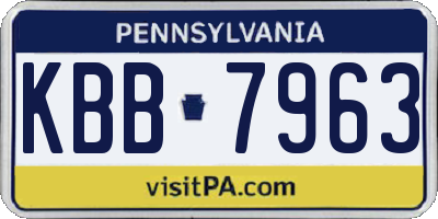 PA license plate KBB7963