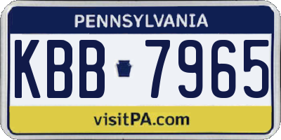 PA license plate KBB7965