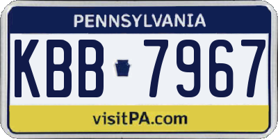 PA license plate KBB7967