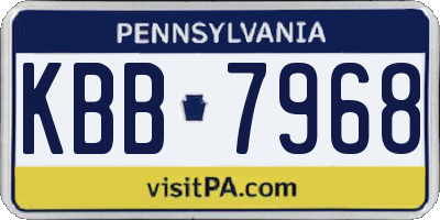 PA license plate KBB7968