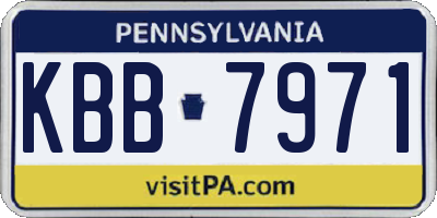 PA license plate KBB7971