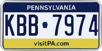 PA license plate KBB7974