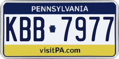 PA license plate KBB7977