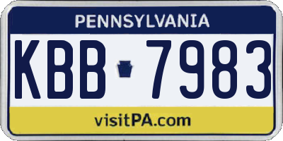 PA license plate KBB7983