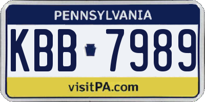 PA license plate KBB7989