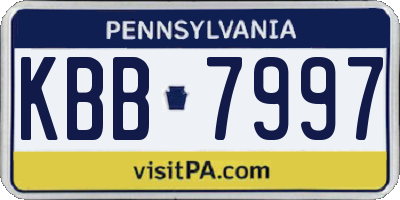 PA license plate KBB7997