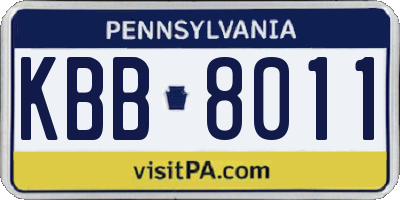 PA license plate KBB8011