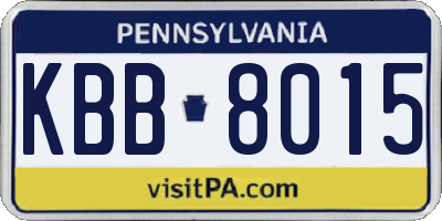 PA license plate KBB8015