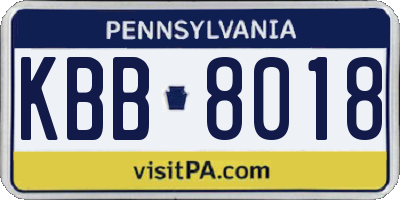 PA license plate KBB8018