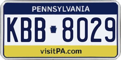 PA license plate KBB8029