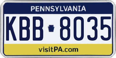 PA license plate KBB8035