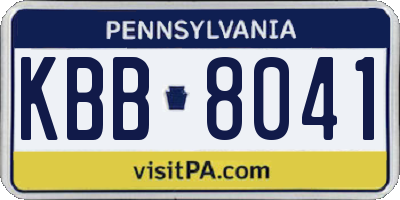 PA license plate KBB8041