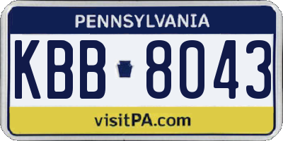 PA license plate KBB8043