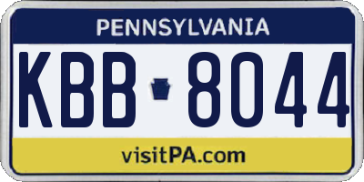 PA license plate KBB8044