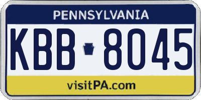 PA license plate KBB8045