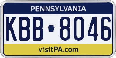 PA license plate KBB8046