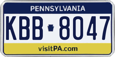 PA license plate KBB8047