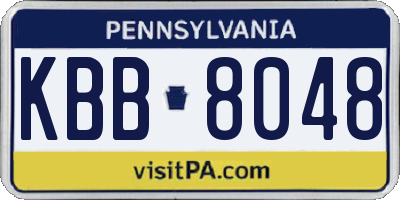 PA license plate KBB8048