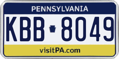 PA license plate KBB8049