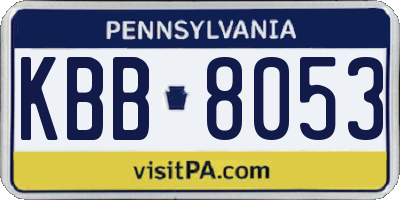 PA license plate KBB8053