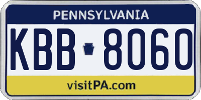 PA license plate KBB8060