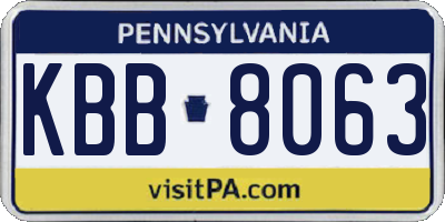 PA license plate KBB8063