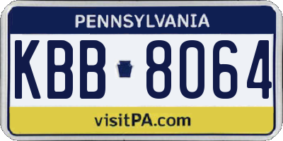 PA license plate KBB8064